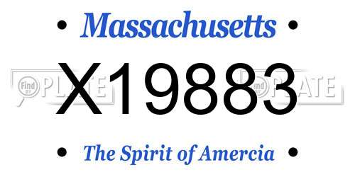 X19883 Massachusetts License Plate