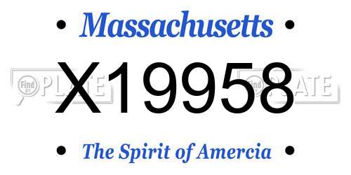 X19958 Massachusetts License Plate
