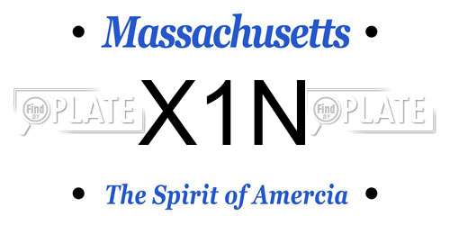 X1N Massachusetts License Plate