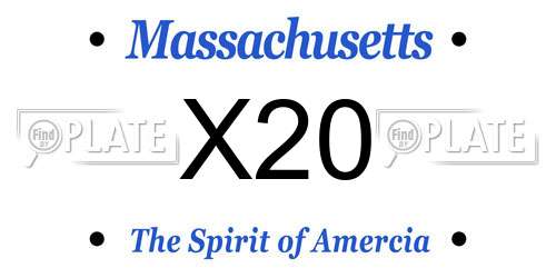 X20 Massachusetts License Plate