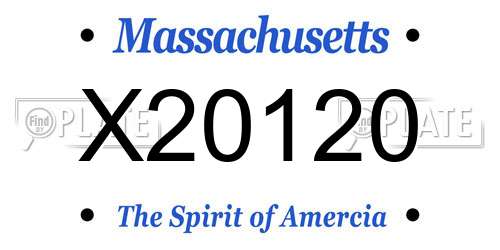 X20120 Massachusetts License Plate