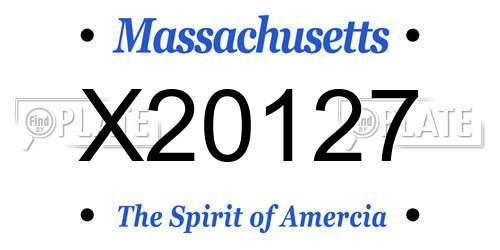 X20127 Massachusetts License Plate