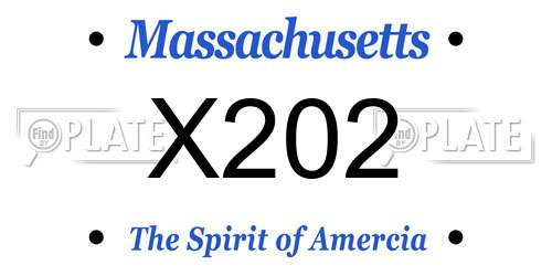 X202 Massachusetts License Plate