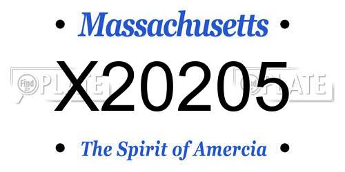 X20205 Massachusetts License Plate