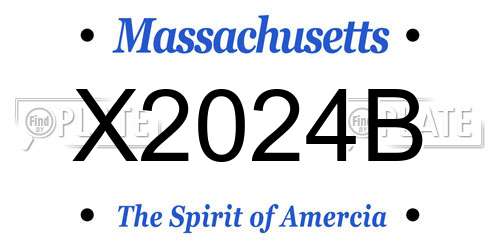 X2024B Massachusetts License Plate