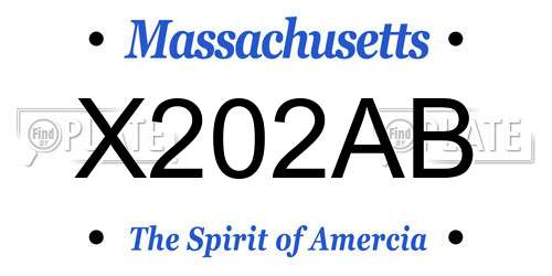 X202AB Massachusetts License Plate