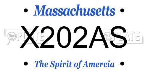 X202AS Massachusetts License Plate