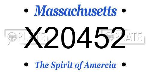 X20452 Massachusetts License Plate