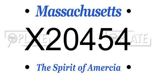 X20454 Massachusetts License Plate