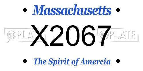 X2067 Massachusetts License Plate