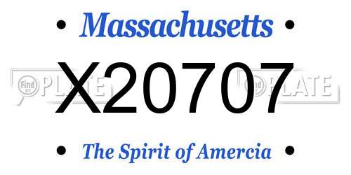 X20707 Massachusetts License Plate