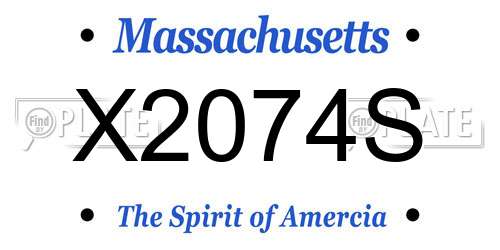 X2074S Massachusetts License Plate