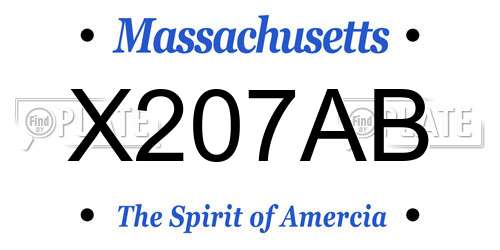 X207AB Massachusetts License Plate