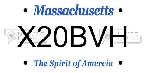 X20BVH Massachusetts License Plate
