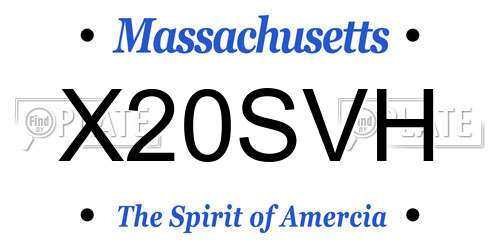 X20SVH Massachusetts License Plate