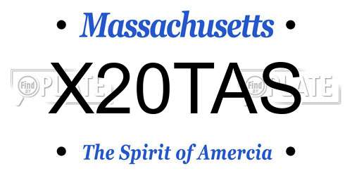 X20TAS Massachusetts License Plate