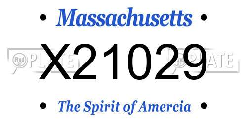 X21029 Massachusetts License Plate