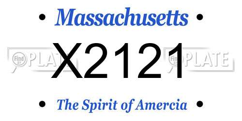 X2121 Massachusetts License Plate
