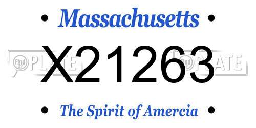 X21263 Massachusetts License Plate