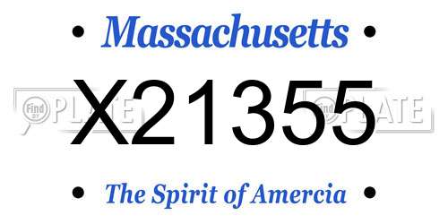 X21355 Massachusetts License Plate