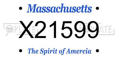 X21599 Massachusetts License Plate