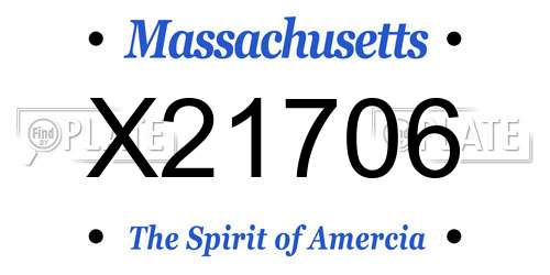 X21706 Massachusetts License Plate