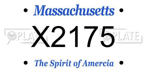 X2175 Massachusetts License Plate