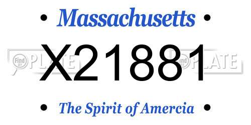 X21881 Massachusetts License Plate