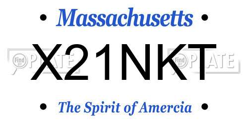 X21NKT Massachusetts License Plate