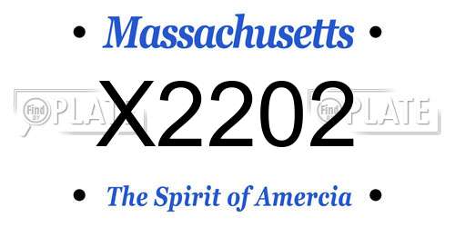 X2202 Massachusetts License Plate
