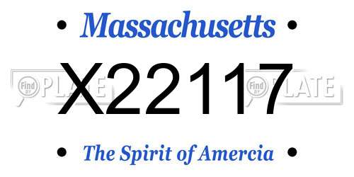 X22117 Massachusetts License Plate