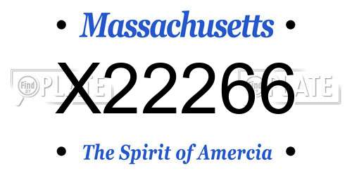 X22266 Massachusetts License Plate