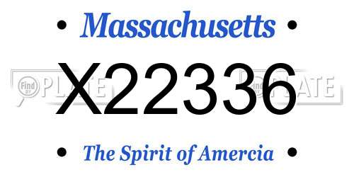 X22336 Massachusetts License Plate
