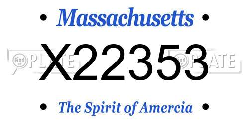 X22353 Massachusetts License Plate