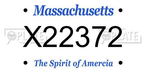 X22372 Massachusetts License Plate