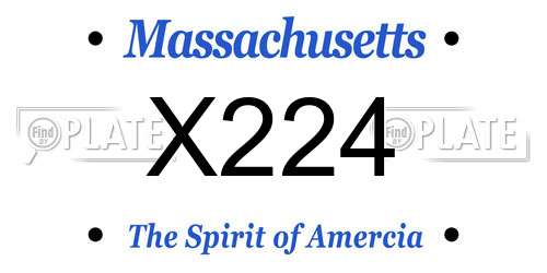 X224 Massachusetts License Plate