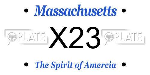 X23 Massachusetts License Plate