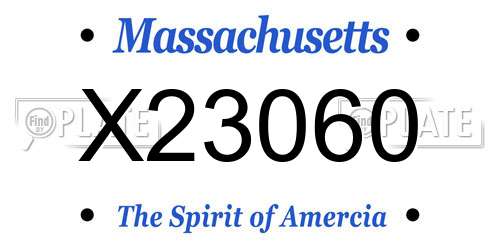 X23060 Massachusetts License Plate