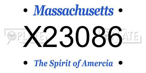 X23086 Massachusetts License Plate