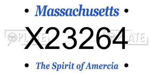 X23264 Massachusetts License Plate