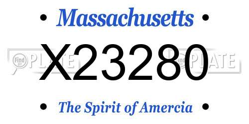 X23280 Massachusetts License Plate