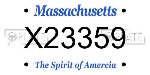 X23359 Massachusetts License Plate