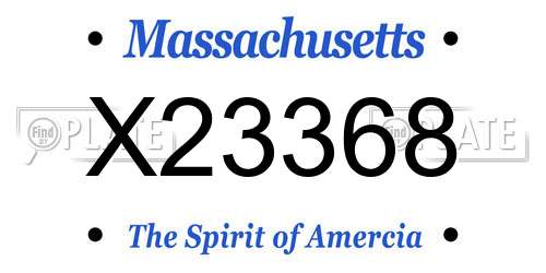 X23368 Massachusetts License Plate