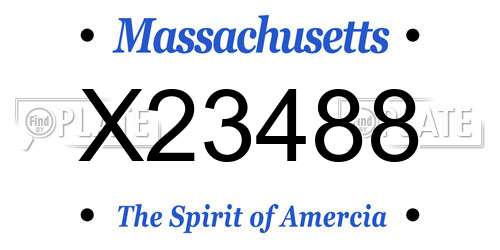 X23488 Massachusetts License Plate