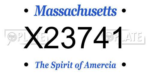 X23741 Massachusetts License Plate