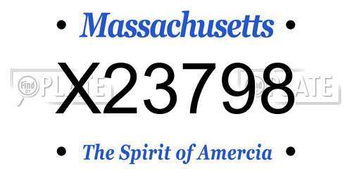 X23798 Massachusetts License Plate