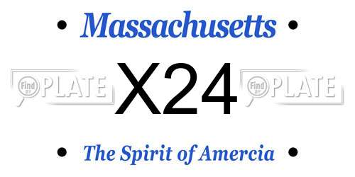 X24 Massachusetts License Plate