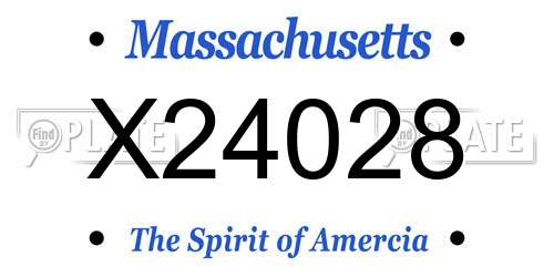 X24028 Massachusetts License Plate