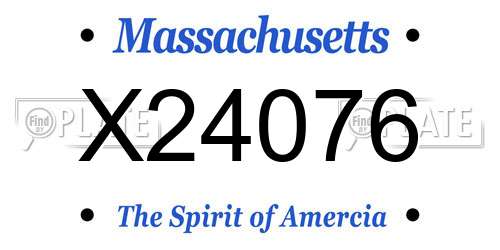 X24076 Massachusetts License Plate