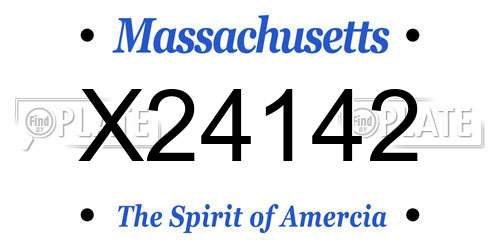 X24142 Massachusetts License Plate